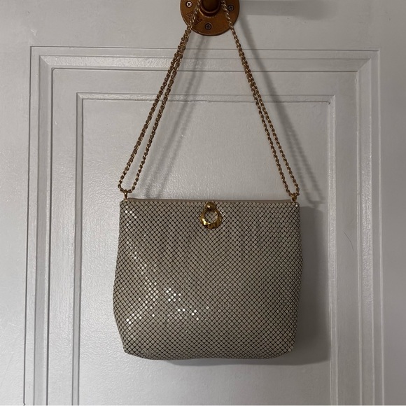 Whiting & Davis Elegant white Mesh Vintage Shoulder Bag or satchel - Picture 3 of 16